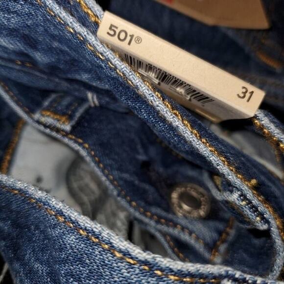 Levis 501 high rise Raw Hem Mom Denim jean shorts plus size 16W new!!! - Picture 7 of 9